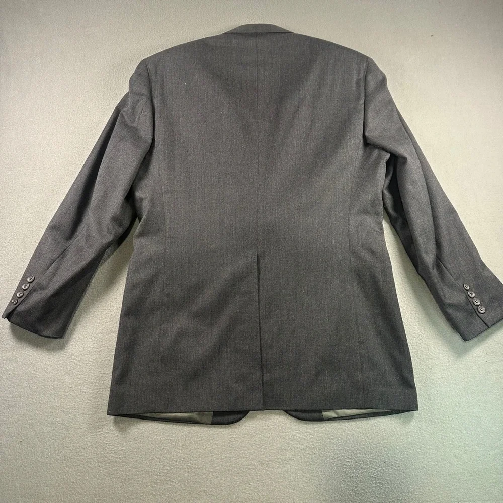Chaps Ralph Lauren Mens Blazer Charcoal Gray Pinstripe Virgin Wool USA Made
